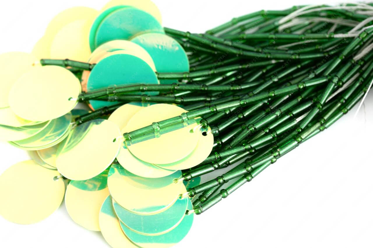 Пучки стекляруса Green + Green АВ паєтка 2см